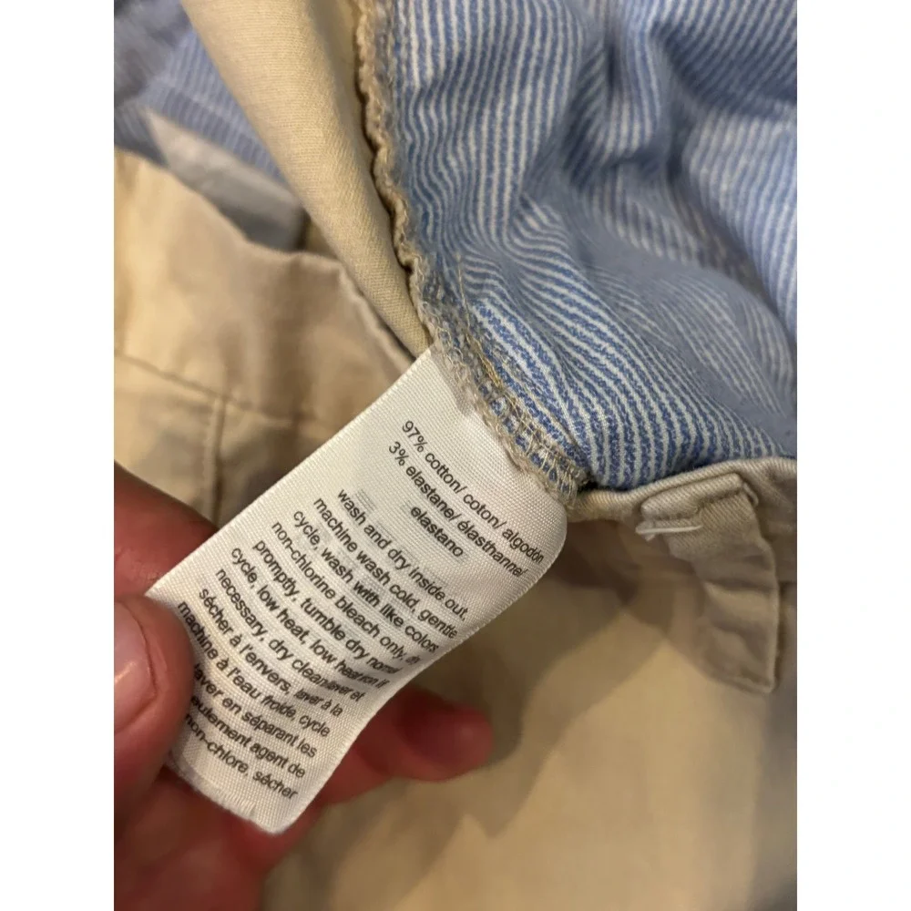 Tommy Hilfiger Womens Chino Shorts Tan Khaki Stretch Cotton Size 4 Mid Rise 4in